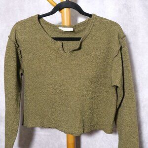 Lush Olive Green Knit Sweater - Size S